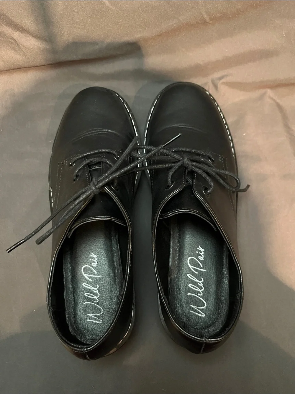 Wild Pair Black Platform Lace-Up Oxfords